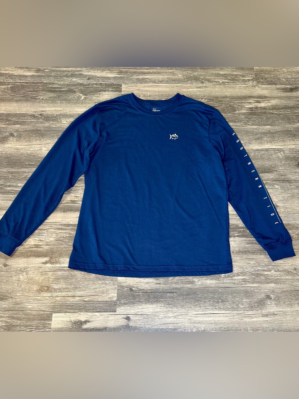 Southern Tide Mens M Nautical Flags Long Sleeve T Shirt Navy Blue Skipjack NWT